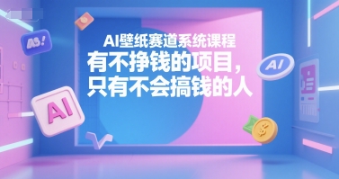 AI壁纸赛道系统课程，有不挣钱的项目，只有不会搞钱的人-迦哆网创社