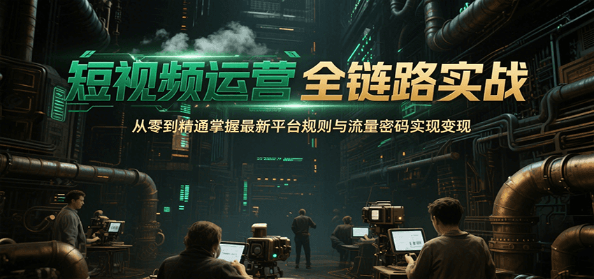 短视频运营全链路实战，从零到精通掌握最新平台规则与流量密码实现变现-迦哆网创社