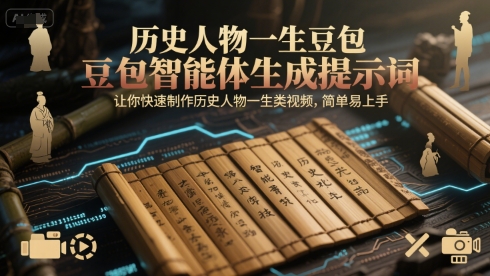 历史人物一生豆包智能体生成提示词，让你快速制作历史人物一生类视频，简单易上手-迦哆网创社