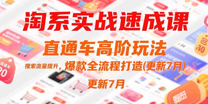 淘系实战速成课，直通车高阶玩法，搜索流量提升，爆款全流程打造(更新7月-迦哆网创社