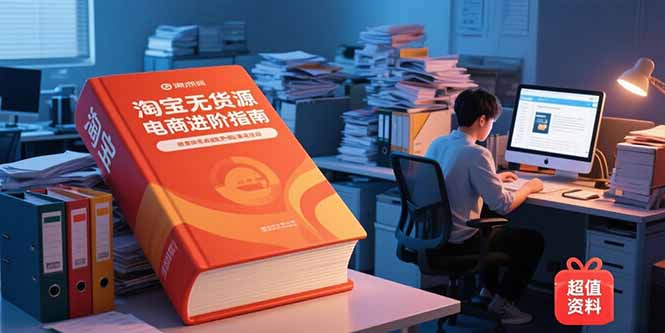 淘宝无货源电商进阶指南，包含新人课、进阶课，配套资料，蓝海选品等-迦哆网创社