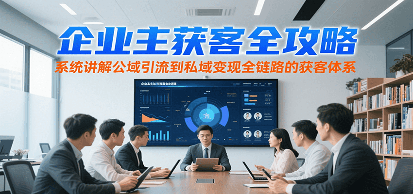 企业主获客全攻略，系统讲解公域引流到私域变现全链路的获客体系-迦哆网创社