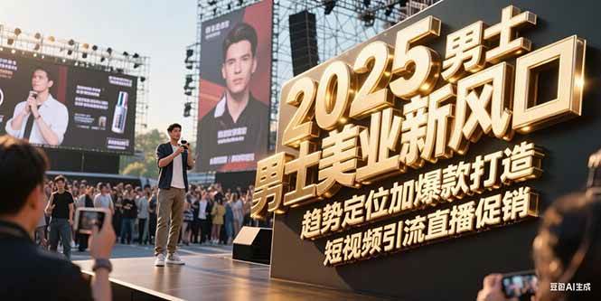 2025男士美业新风口，趋势定位加爆款打造，短视频引流直播促销-迦哆网创社