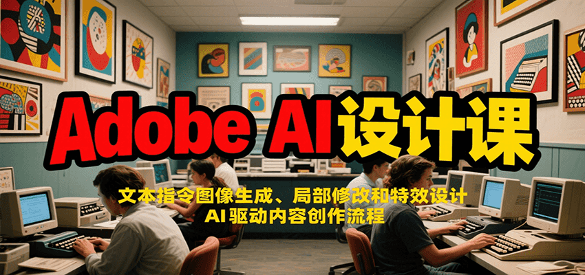 Adobe AI设计课：文本指令图像生成、局部修改和特效设计，AI驱动内容创作流程-迦哆网创社