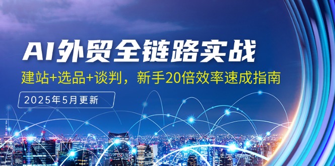 AI外贸全链路实战，建站+选品+谈判，新手20倍效率速成指南-迦哆网创社