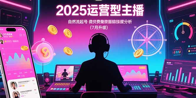 2025运营型主播：自然流起号，微付费投放技巧，罗盘数据深度解析(7月更新-迦哆网创社
