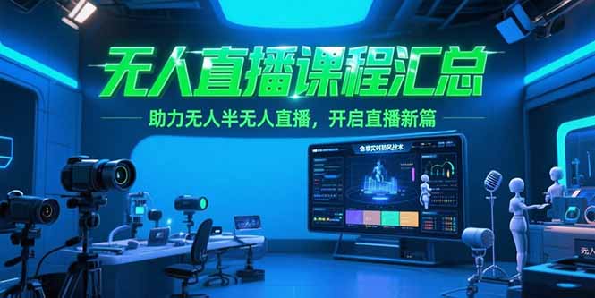 无人直播课程汇总，含非实时防风技术，助力无人半无人直播，开启直播新篇-迦哆网创社