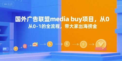 国外广告联盟media buy项目，从0-1的全流程，带大家出海捞金-迦哆网创社