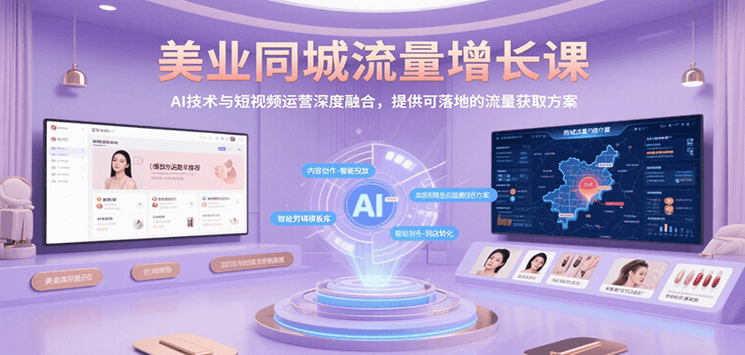 美业同城流量增长课，AI技术与短视频运营深度融合，提供可落地的流量获取方案-迦哆网创社