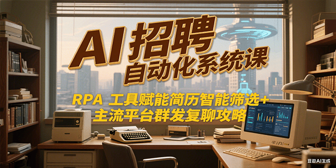AI招聘自动化系统课，RPA工具赋能简历智能筛选+主流平台群发复聊全攻略-迦哆网创社