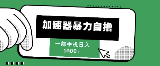 205新风口，加速器暴力自撸，单机日入1k+【揭秘】-迦哆网创社