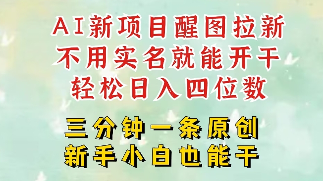 AI新风口，2025拉新项目，醒图拉新强势来袭，五分钟一条作品，单号日入四位数-迦哆网创社