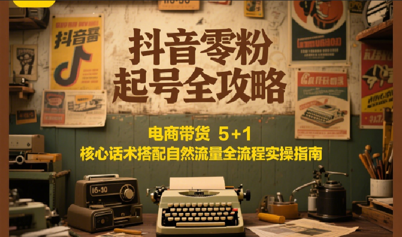 抖音零粉起号全攻略：电商带货 5+1 核心话术搭配自然流量全流程实操指南-迦哆网创社