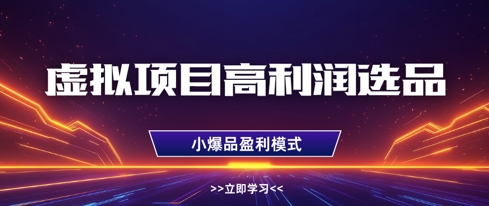 虚拟项目高利润选品方法，做好单店利润1W+，可多店倍增利润-迦哆网创社