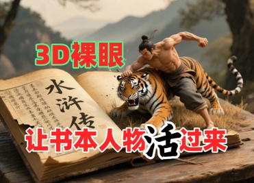 书本人物裸眼3D视频，新的玩法，流量超猛，保姆级教程-迦哆网创社