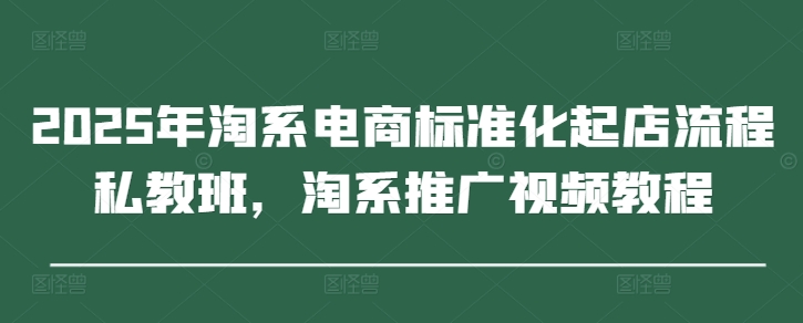 2025年淘系电商标准化起店流程私教班，淘系推广视频教程-迦哆网创社
