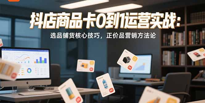 抖店商品卡0到1运营实战：选品铺货核心技巧，正价品营销方法论-迦哆网创社