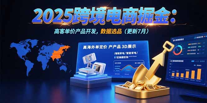 2025跨境电商掘金：蓝海市场定位，高客单价产品开发，数据选品(更新7月-迦哆网创社