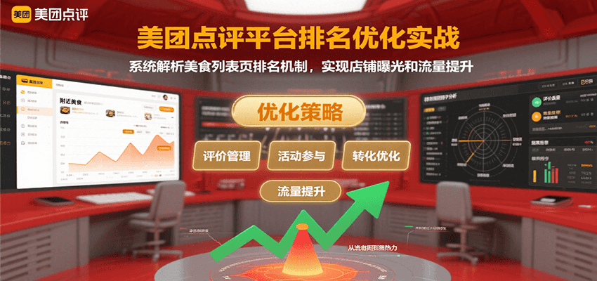 美团点评平台排名优化实战，系统解析美食列表页排名机制，实现店铺曝光和流量提升-迦哆网创社