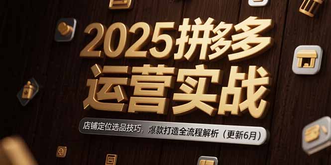 2025拼多多运营实战：店铺定位选品技巧，爆款打造全流程解析(更新6月-迦哆网创社