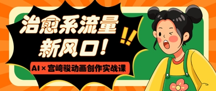 治愈系流量新风口，AI+宫崎骏动画创作实战课，从0到1打造爆款视频-迦哆网创社