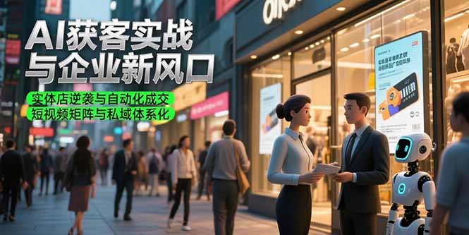 AI获客实战与企业新风口，实体店逆袭与自动化成交 短视频矩阵与私域体系化-迦哆网创社