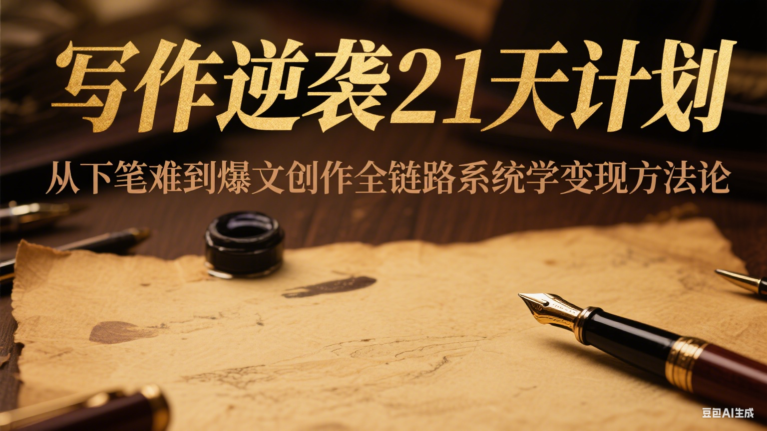 写作逆袭21天计划：从下笔难到爆文创作全链路系统学变现方法论-迦哆网创社