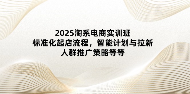 2025淘系电商实训班：标准化起店流程，智能计划与拉新，人群推广策略等等-迦哆网创社