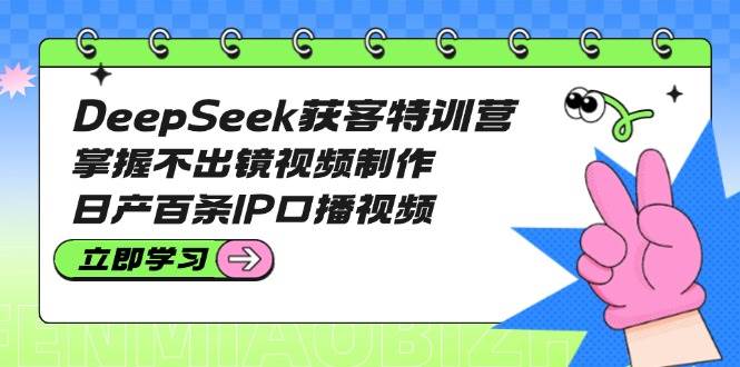 DeepSeek获客特训营：掌握不出镜视频制作，日产百条IP口播视频-迦哆网创社