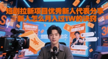 短剧拉新项目优秀新人代表分享新人怎么月入过1W的诀窍-迦哆网创社