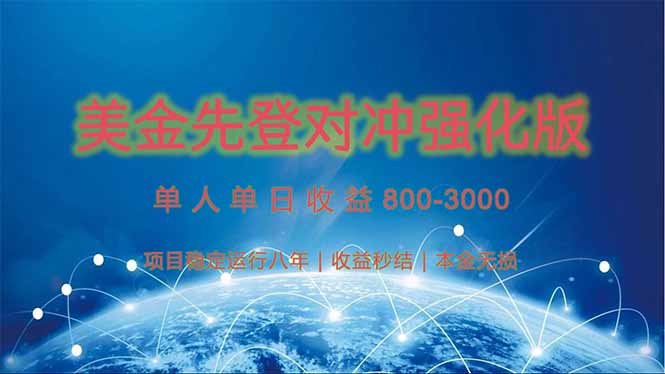 美金先登计划对冲强化版，2025年黑马中最暴力收益日收益1k-4k(可放大…-迦哆网创社
