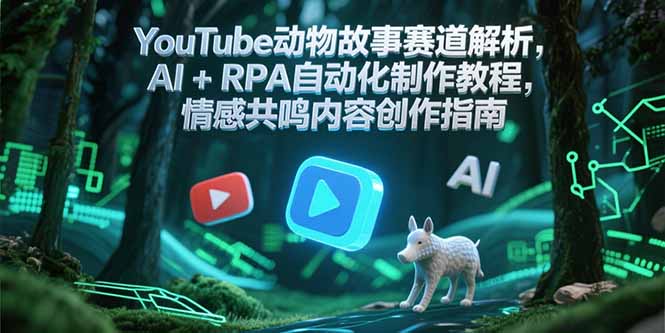 YouTube动物故事赛道解析，AI+RPA自动化制作教程，情感共鸣内容创作指南-迦哆网创社