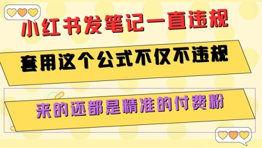小红书发笔记一直违规，套用这个公式不仅不违规，来的还都是精准的付费粉-迦哆网创社