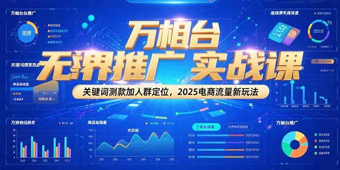 万相台无界推广实战课，关键词测款加人群定位，2025电商流量新玩法-迦哆网创社