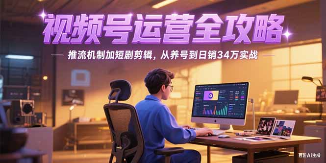 2025视频号运营全攻略，推流机制加短剧剪辑，从养号到日销34万实战-迦哆网创社
