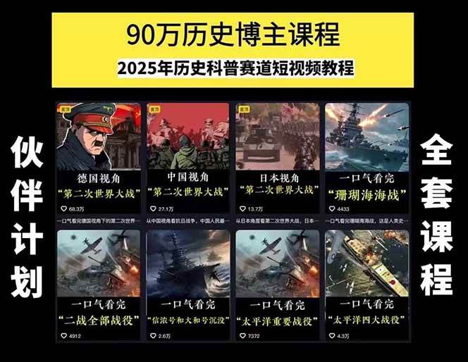 图片[1]-短视频历史赛道实战教程，手机电脑双端剪辑教程和账号运营指南与变现技巧-迦哆网创社