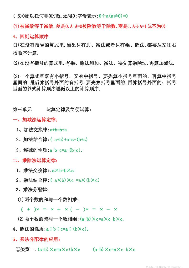四年级下数学知识点整理归纳-迦哆网创社