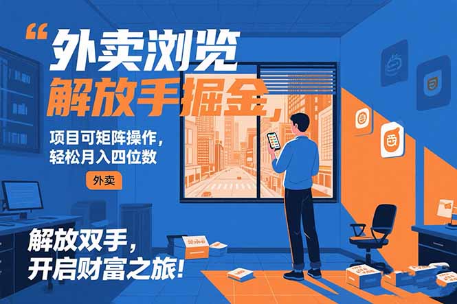 外卖浏览掘金项目 可矩阵操作 轻松日入500+-迦哆网创社