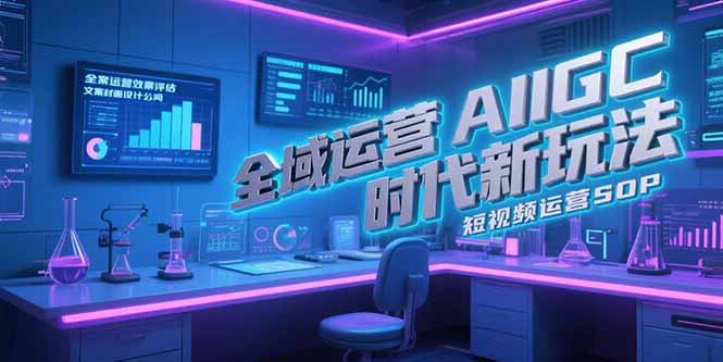 全域运营AIGC时代新玩法，文案封面设计公式，短视频运营SOP-迦哆网创社