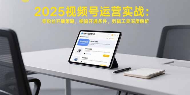 2025视频号运营实战：零粉丝开播策略，橱窗开通条件，剪辑工具深度解析-迦哆网创社