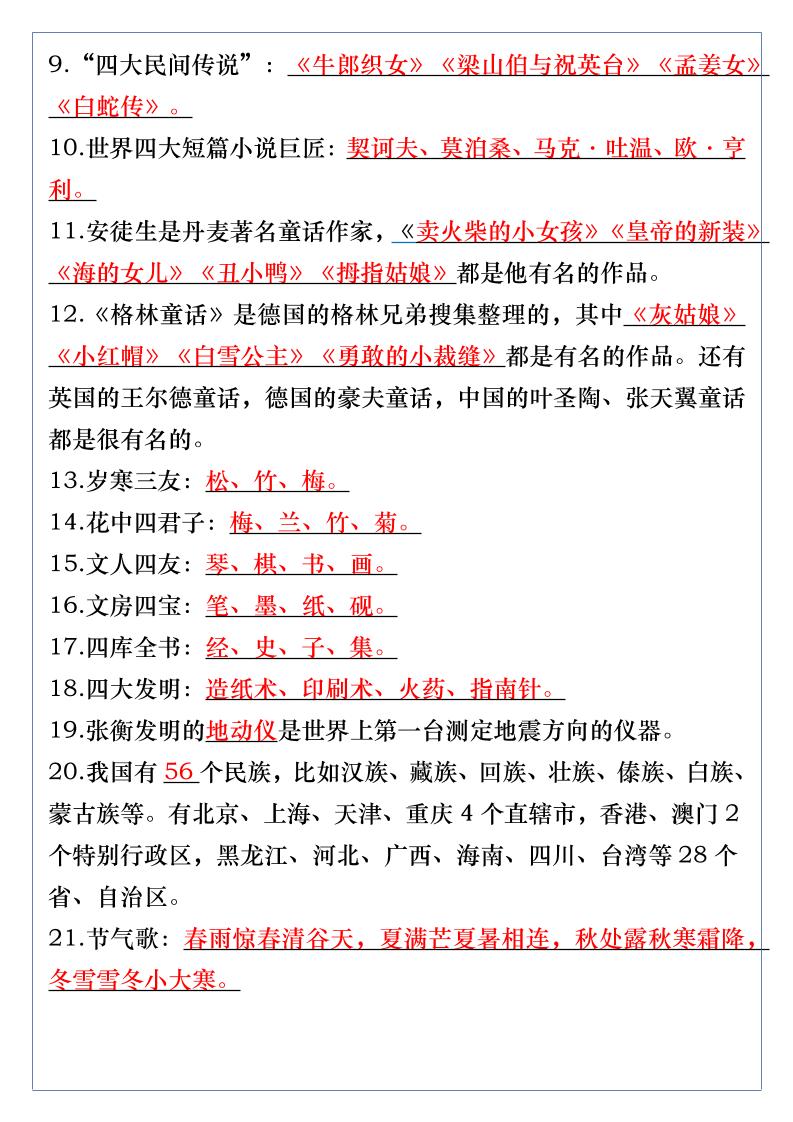 【2025秋新版】五升六年级语文上册必背必考文学常识汇总-迦哆网创社