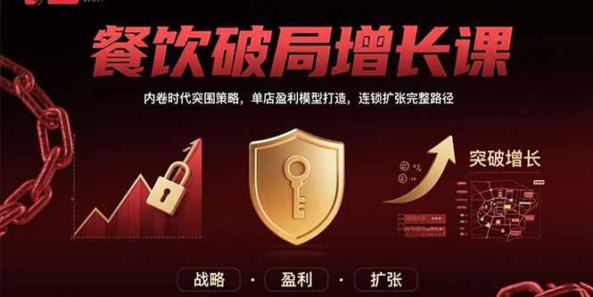 餐饮破局增长课：内卷时代突围策略，单店盈利模型打造，连锁扩张完整路径-迦哆网创社