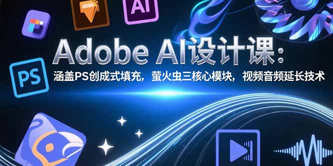 Adobe AI设计课：涵盖PS创成式填充，萤火虫三核心模块，视频音频延长技术-迦哆网创社