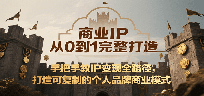 商业IP从0到1完整打造，手把手教IP变现全路径，打造可复制的个人品牌商业模式-迦哆网创社