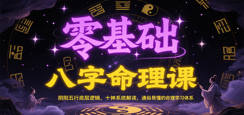 零基础八字命理课：阴阳五行底层逻辑，十神系统解读，通俗易懂的命理学习体系-迦哆网创社