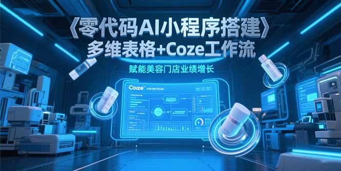 零代码AI小程序搭建，多维表格+Coze工作流，赋能美容门店业绩增长-迦哆网创社