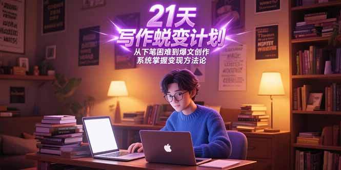 21天写作蜕变计划，从下笔困难到爆文创作，系统掌握变现方法论-迦哆网创社