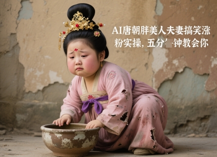 AI唐朝胖美人夫妻搞笑涨粉实操，五分钟教会你-迦哆网创社