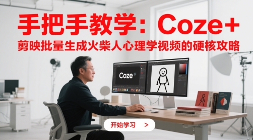 手把手教学：Coze + 剪映批量生成火柴人心理学视频的硬核攻略-迦哆网创社