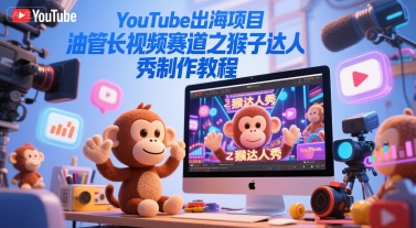 YouTube出海项目，油管长视频赛道之猴子达人秀制作教程-迦哆网创社